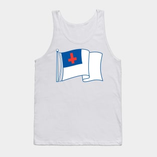 Upside Down Cross Christian Flag Tank Top